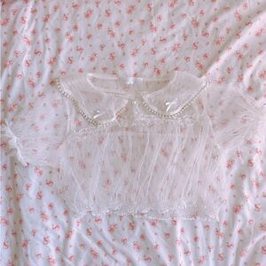 Kawaii Women Lace Peter pan collar blouse